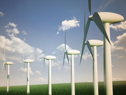 A wind farm's wind turbines