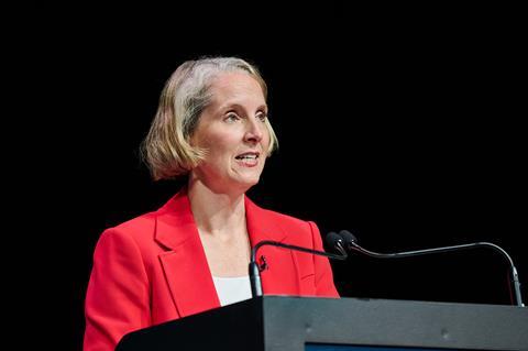 Emma Reynolds UK pensions minister at PLSA 2024