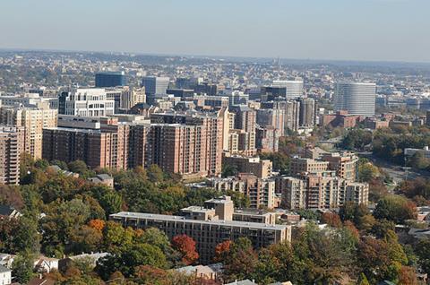 aerial view of Arlington County Virginia