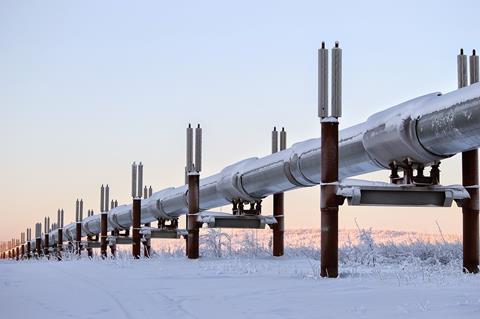 An oil pipeline in Alaska