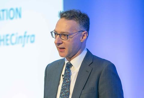 Mark Fawcett of NEST, speaking at the EDHECinfra 2018 conference