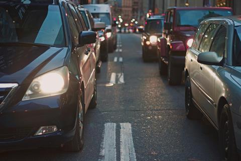 photo depicting cars at a standstil