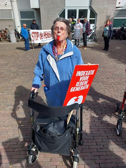 pension protester the hague netherlands