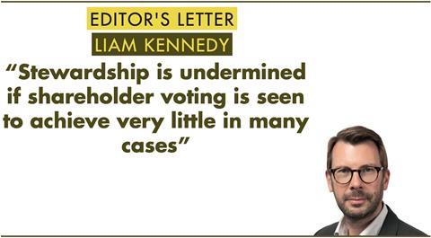 Editor’s Letter - “Stewardship is undermined if shareholder voting is seen to achieve very little in many cases”
