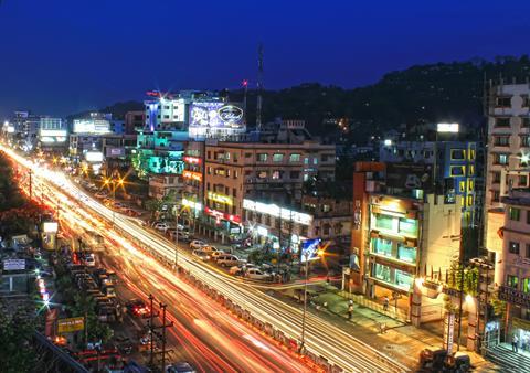 The city of Guwahati in Assam, India