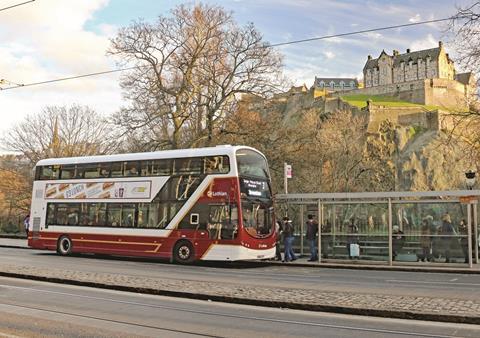 Lothian buses Edinburgh Scotland