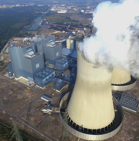 A coal-fired power plant run by RWE in Westfalen, Germany