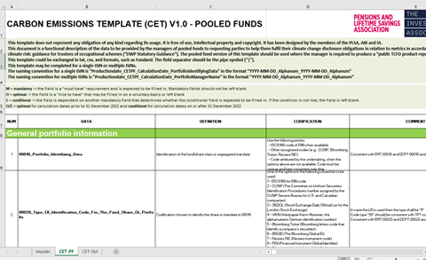 carbon emissions template