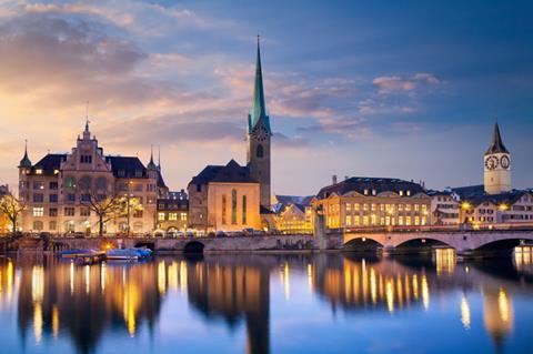 Sunset in Zurich, Switzerland