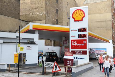 shell UK petrol station